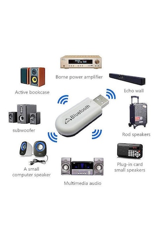 Microcase Usb Aux Çift Çıkışlı Bluetooth Ses Alıcısı - Araç İçi Ve Ev Teybi Kablosuz Aparat -al5810