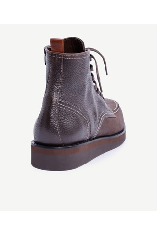 Yargıcı Nubuk Detaylı Bağcıklı Deri Bot 25keay4002x 003 Kahverengi