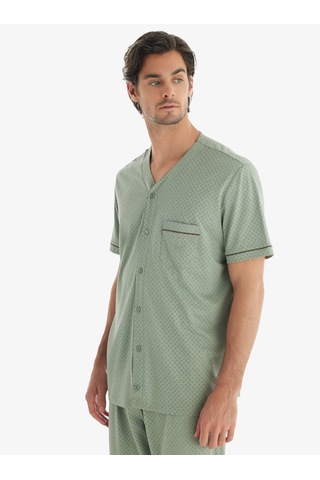 Erkek Pijama Takımı 40704 - Yeşil Yeşil