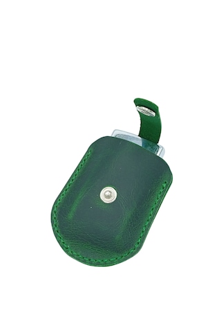 Hakiki Deri Mekanizmalı Zippo Çakmak Kılıfı - Haki Haki