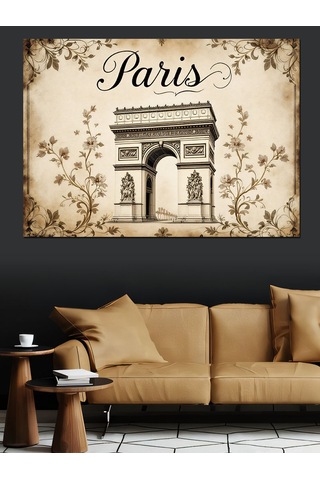 Vintage Paris Zafer Takı Posteri Dekoratif Kanvas - Mdf Ahşap Tablo