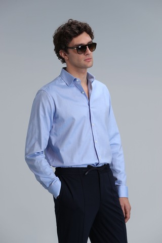 Lufian Danıel Erkek Basic Gömlek Regular Fit Mavi Mavi 111010620100300 Mavi