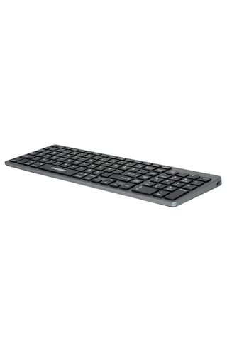 K835 Çift Modlu Kablosuz Klavye 2.4 Ghz + Bluetooth 3.0/5.0, Şarj Edilebilir, Çoklu Cihaz Desteği Koyu Gri Optik
