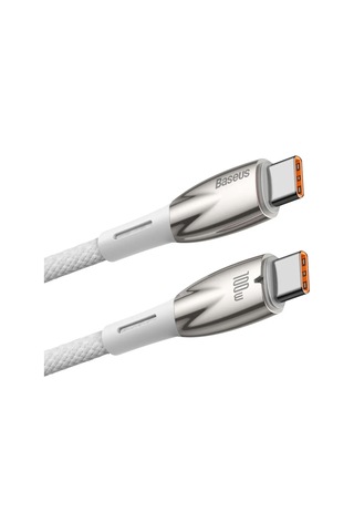 Baseus Glimmer Beyaz Type-c To Type-c 100w Kablo 2m