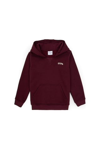 U.S. Polo Assn. Erkek Çocuk Bordo Basic Kapüşonlu Sweatshirt 50313808-VR177