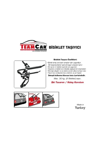 Bisiklet Taşıyıcı Aparat Maks 2 Bisiklet 30 Kg Kapasite