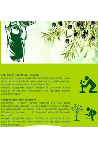 Biohumus Zeytin İçin, Organik Gübre, Organik Sertifikalı, Kök Geliştirici, Toprak Düzenleyici, Bitki Besleyici, 5 Litre 1 Diğer