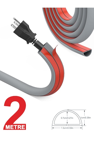 Greentech Esnek Kablo Kanalı Şeritli Gri / Gt-kk10