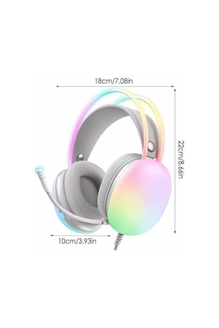 Kulak Üstü Kulaklık Kablosuz Rgb Işıklı Bluetooth Uzun Ömürlü