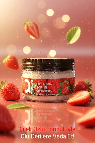 Ostwint Çilek Özlü Yüz ve Vücut Peeling 300 ML