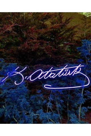 Atatürk İmza Neon Led Tabela Dekoratif Aydınlatma