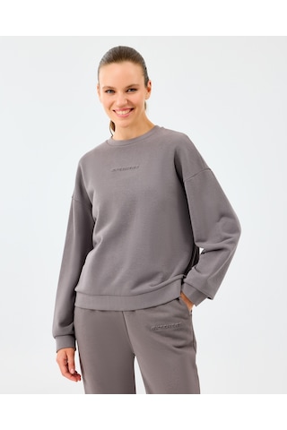 Skechers W Essential Crewneck Sweatshirt Kadın Gri Sweatshirt S2610011-3920 Gri