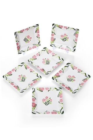 Piatti Naturali 6'lı Bahar Tatlı Tabak Seti Sunum Servis Pasta 15 Cm