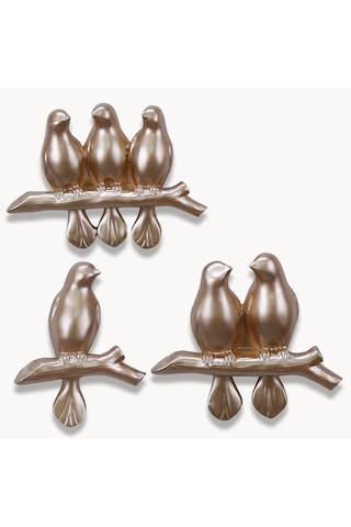 Mary 3'lü Dekoratif Kuş Vizon