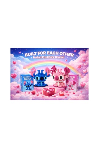 Büyük Boy Toplam 912 Parça Stitch Ve Angel 2'li 3d Yapboz Bricks Figür Yapı Oyuncağı