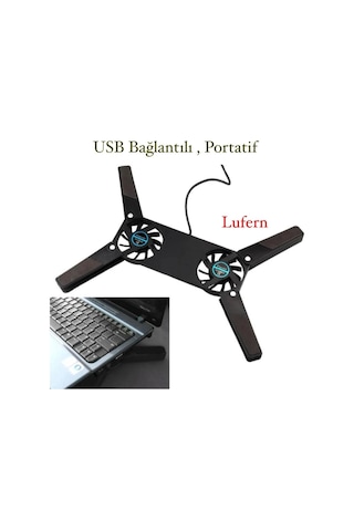 Premium Katlanabilir Laptop Soğutucu Usb Bağlantılı Uzun Ömürlü 2 Fanlı Notebook Portatif