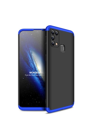 Galaxy M31 Kılıf Zore Ays Kapak Siyah-Mavi
