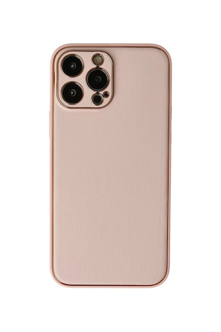 Newface - 945 - Apple iPhone Uyumlu 13 Pro Max Kılıf Coco Deri Silikon Kapak - Kmrsfres - - Pudra