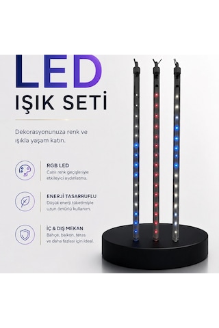 Dekoratif Ortam Aydınlatması Rgb Led 10 Lu Çubuk Seti