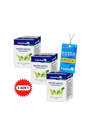 Organicsun Winter Mentol Buharlaşan Merhem Viks Vikis Mentol Ve Okaliptus 40 Gr X 3 Adet