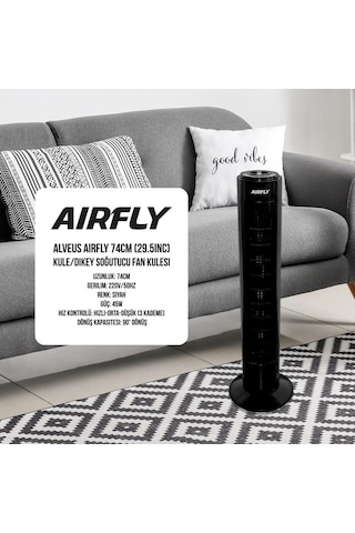 Alveus Airfly 74 Cm Kule Tipi Kumandalı Vantilatör