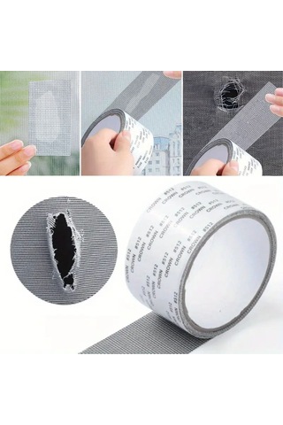 Buradabuldun Güçlü Yapışkanlı Pencere Tamir Bandı, Böcek Önleyici Yama Bandı 2 Mt X 5 Cm