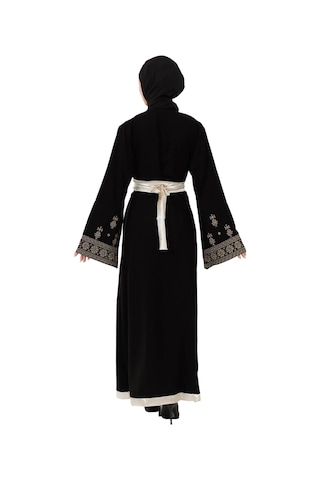 Zaytoon Filistin Nakışlı Modern Siyah Kaftan Elbise - Geleneksel Şıklık Gold