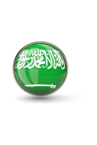 Suudi Arabistan Saudi Arabia Bayrak Rozeti - Paslanmaz Çelik Küçük Yaka Rozeti Çok Renkli