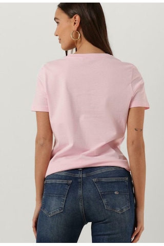Tommy Hilfiger Tommyhilfiger Yazı Logo Nakışlı Pamuklu Kadın T-shirt Pembe