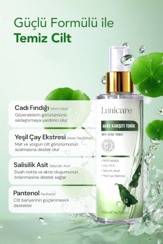 Lunicare Salisilik Asit Tonik - Gözenek Sıkılaştırıcı Ve Akne Karşıtı Siyah Nokta Temizleme 200 Ml