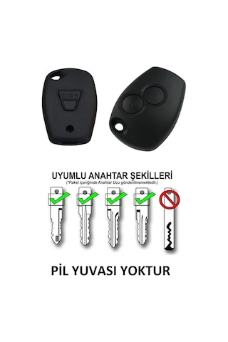 Dacia Logan Sandero Duster Kumanda Kabı Araba Anahtarı Pil Yuvası Yoktur / Logolu