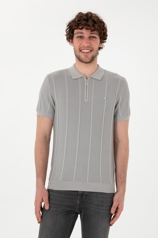 U.S. Polo Assn. Erkek Slim Fit Polo Yaka Açık Gri Tişört 50306457-VR001