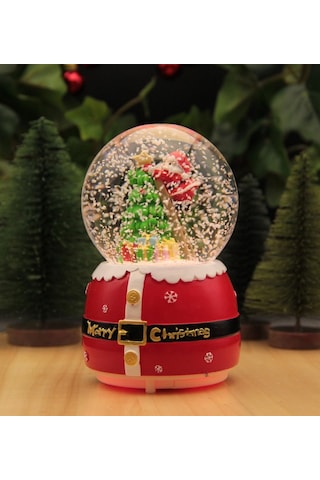 Hediyebiziz Yılbaşı Kar Küresi Noel Işıklı Ve Müzikli Christmas Noel Baba -7