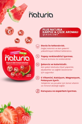 Karpuz Ve Çilek Aromalı Şekersiz Şekerleme