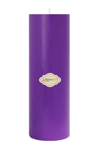 Lavanta Kokulu 7x20 Mor Silindir Mum Mor