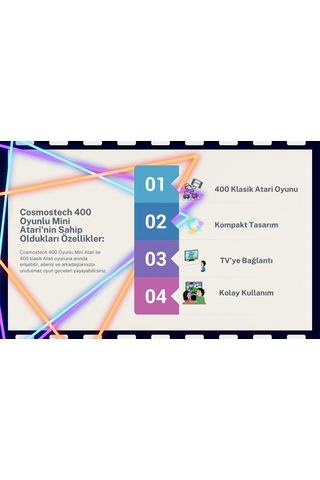Cosmostech Sup Game Box Plus 400 Oyunlu Taşınabilir Mario Oyunlu Retro El Atarisi Siyah