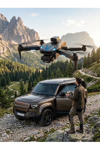 Ekranlı Kumandalı Çift Kameralı Drone İle Havadan Çekim - Lisinya