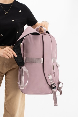 Ventis Qualty Okul Çantası Su Geçirmez Klinkır Kumaş Unisex Sırt Çantası Model 7c Pudra Pembe