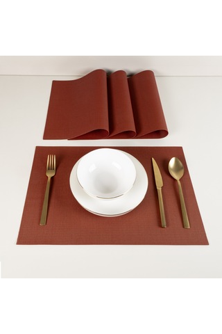 Maxstyle Harmony Mahogany 4 Parça Amerikan Servis Seti 30x45 Cm Renkli