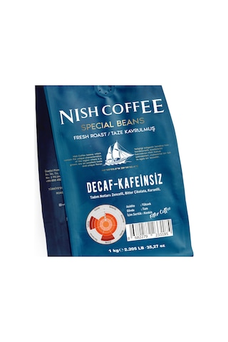 Nish Filtre Kahve Decaf Kafeinsiz 1 Kg Öğütülmüş