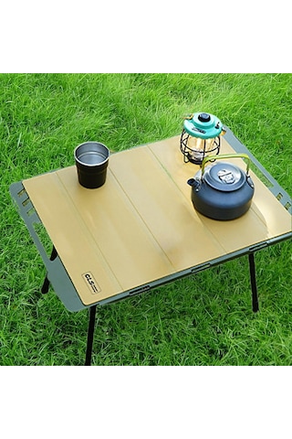 Homyl Kamp Masa Matı Katlanır Silikon Örtüsü Barbekü Haki Haki Çok Renkli