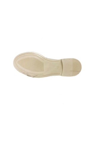 Comfort Shoes 302-24 Deri Trend Fashion Tokalı Kadın Babet Bej
