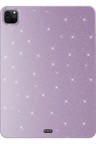 Teknocep İpad Pro 11 2022 M2 Simli Parlak Görünümlü Uyumlu Tablet Koton Kılıf-lila Tablet Kılıfı