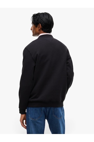 Tommy Hilfiger Tjm Reg Badge Crew Ext Erkek Siyah Sweatshirt - Dm0dm23607