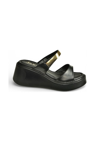 Fox Shoes Y973518609 Siyah Kalın Tabanlı Kadın Terlik