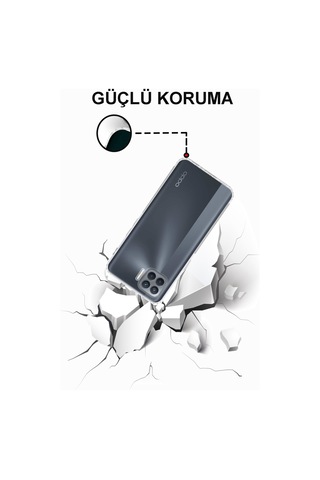 Oppo Reno 4 Lite Tıpalı Kamera Korumalı Şeffaf Premier Kılıf