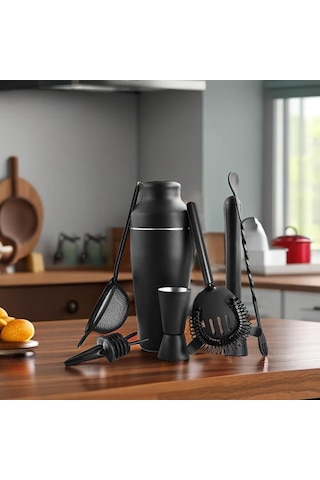 Paslanmaz Çelik Çubuk Aletleri İle Barmen Kiti Çalkalayıcı Kokteyl Seti Seti