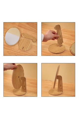 Gaman Dekoratif Masaüstü Ahşap Makyaj Aynası