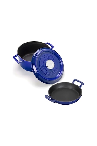 Yuvarlak Döküm 24cm Trendy Serisi Tencere & Döküm 20cm Sahan Set - Şef Standartlarında Premium Set Çok Renkli