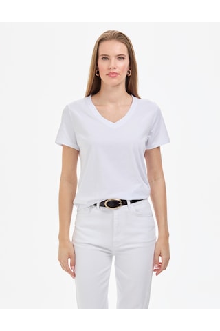 Pierre Cardin Kadın Beyaz Tişört Basic 50326875-vr013